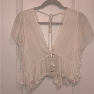 Free people white cropped flow shirt